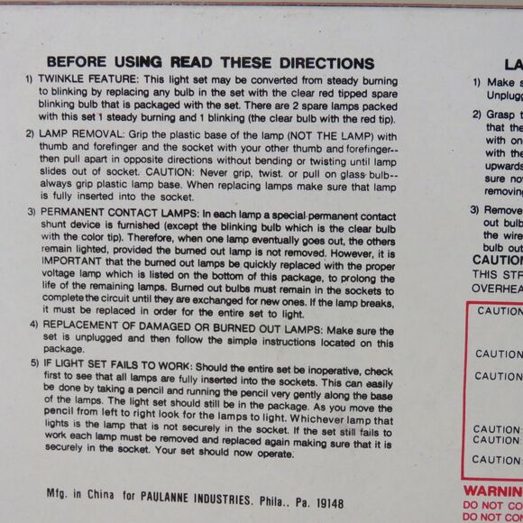 Vintage Christmas String Lights Santa Trim Clear 50 Super Bright Holiday Decor - Picture 8 of 12